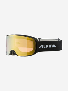 Горнолыжные очки Alpina Nakiska Qv black matt/Qv gold S2, Желтый