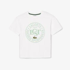 Детская футболка Lacoste из хлопка с принтом