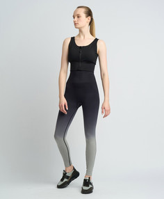 Леггинсы спортивные с поддержкой ягодиц для женщины серо-черные Jumkey