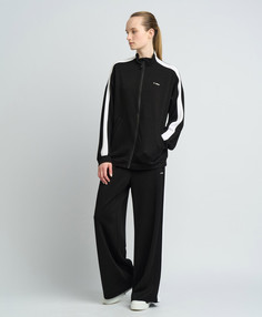 Толстовка на молнии и с лампасами для женщины черная Jumkey