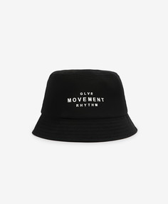 Панама для девочки текстильная с шрифтовым декором черная Gulliver