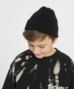 Шапка мини бини детская черная Button Blue