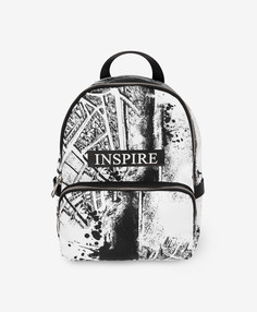 Рюкзак для девочки мягкой формы чёрно-белый Gulliver