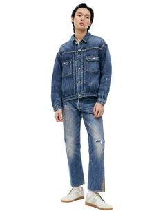 Джинсовая куртка с краской на рукаве Visvim