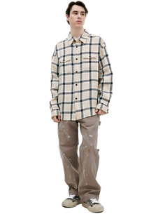 Льняная рубашка в клетку Visvim
