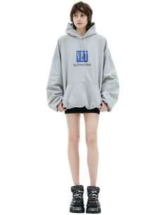 Серое худи с принтом Vetements