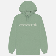 Мужская толстовка Carhartt Loose Fit Midweight Logo Graphic Hoodie, цвет зелёный, размер S