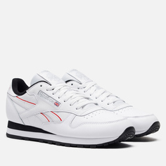 Мужские кроссовки Reebok Classic Leather, цвет белый, размер 40.5 EU