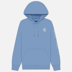 Женская толстовка Carhartt Relaxed Fit Midweight Logo Sleeve Graphic Hoodie, цвет голубой, размер XS