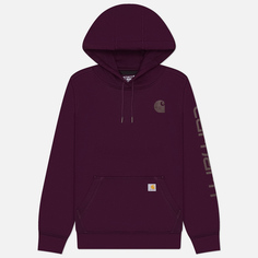 Женская толстовка Carhartt Relaxed Fit Midweight Logo Sleeve Graphic Hoodie, цвет фиолетовый, размер XS