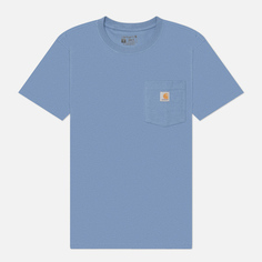Женская футболка Carhartt Loose Fit Heavyweight K87 Pocket, цвет голубой, размер XS
