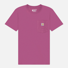 Женская футболка Carhartt Loose Fit Heavyweight K87 Pocket, цвет фиолетовый, размер XS