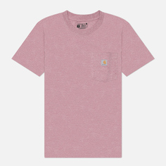 Женская футболка Carhartt Loose Fit Heavyweight K87 Pocket, цвет розовый, размер XS