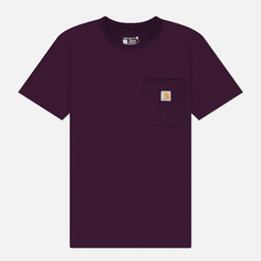 Женская футболка Carhartt Loose Fit Heavyweight K87 Pocket, цвет фиолетовый, размер XS