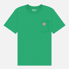 Мужская футболка Carhartt Relaxed Fit Heavyweight K87 Pocket, цвет зелёный, размер S