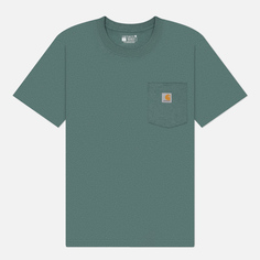 Мужская футболка Carhartt Relaxed Fit Heavyweight K87 Pocket, цвет зелёный, размер S