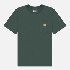 Мужская футболка Carhartt Relaxed Fit Heavyweight K87 Pocket, цвет зелёный, размер S