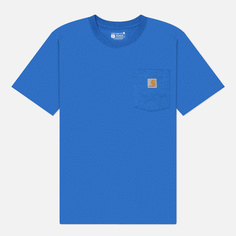 Мужская футболка Carhartt Relaxed Fit Heavyweight K87 Pocket, цвет синий, размер S