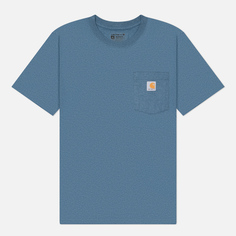 Мужская футболка Carhartt Relaxed Fit Heavyweight K87 Pocket, цвет синий, размер S