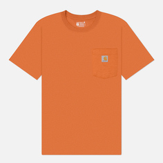 Мужская футболка Carhartt Relaxed Fit Heavyweight K87 Pocket, цвет оранжевый, размер S
