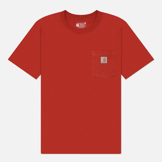 Мужская футболка Carhartt Relaxed Fit Heavyweight K87 Pocket, цвет красный, размер S