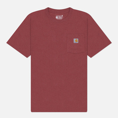 Мужская футболка Carhartt Relaxed Fit Heavyweight K87 Pocket, цвет красный, размер S