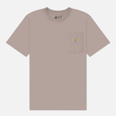 Мужская футболка Carhartt Relaxed Fit Heavyweight K87 Pocket, цвет бежевый, размер S