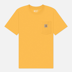 Мужская футболка Carhartt Relaxed Fit Heavyweight K87 Pocket, цвет жёлтый, размер S