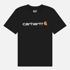 Мужская футболка Carhartt Relaxed Fit Heavyweight Logo Graphic, цвет чёрный, размер XS