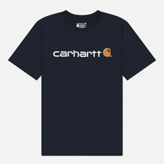 Мужская футболка Carhartt Relaxed Fit Heavyweight Logo Graphic, цвет синий, размер S