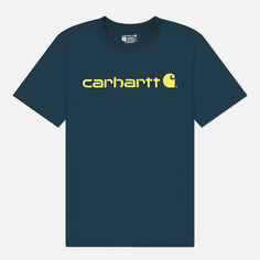 Мужская футболка Carhartt Relaxed Fit Heavyweight Logo Graphic, цвет синий, размер S