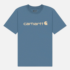 Мужская футболка Carhartt Relaxed Fit Heavyweight Logo Graphic, цвет синий, размер S