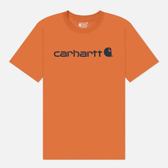 Мужская футболка Carhartt Relaxed Fit Heavyweight Logo Graphic, цвет оранжевый, размер S