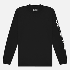 Женский лонгслив Carhartt Loose Fit Heavyweight Logo Sleeve Graphic, цвет чёрный, размер XS