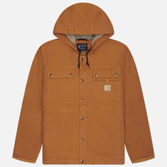 Мужская демисезонная куртка Carhartt Washed Duck Sherpa Lined Utility, цвет коричневый, размер S