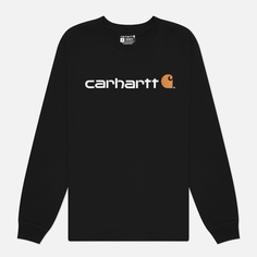 Мужской лонгслив Carhartt Relaxed Fit Heavyweight Logo Graphic, цвет чёрный, размер S