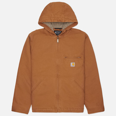 Мужская демисезонная куртка Carhartt Washed Duck Sherpa Lined, цвет коричневый, размер S
