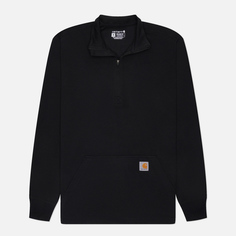 Мужской лонгслив Carhartt Relaxed Fit Heavyweight 1/2 Zip Thermal, цвет чёрный, размер S