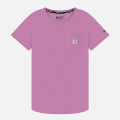 Женская футболка Carhartt Force Relaxed Fit Midweight Pocket, цвет фиолетовый, размер XS