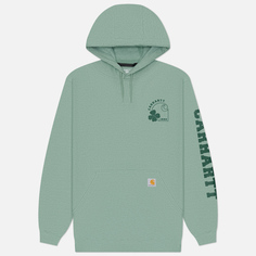 Мужская толстовка Carhartt Loose Fit Midweight Hoodie Shamrock, цвет зелёный, размер S