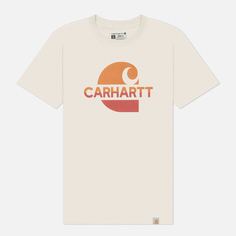 Женская футболка Carhartt Loose Fit Heavyweight Feded C Graphic, цвет белый, размер XS