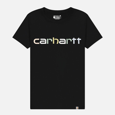 Женская футболка Carhartt Relaxed Fit Lightweight Multicolor Logo Graphic, цвет чёрный, размер XS