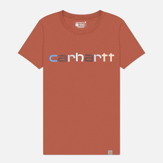 Женская футболка Carhartt Relaxed Fit Lightweight Multicolor Logo Graphic, цвет оранжевый, размер XS