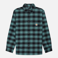 Мужская рубашка Carhartt Rugged Flex Relaxed Midweight Flannel Plaid, цвет зелёный, размер S