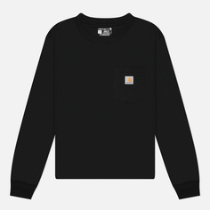 Женский лонгслив Carhartt Tencel Fiber Series Loose Fit Crew Neck Pocket, цвет чёрный, размер XS