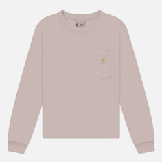 Женский лонгслив Carhartt Tencel Fiber Series Loose Fit Crew Neck Pocket, цвет бежевый, размер XS