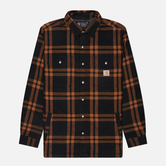 Мужская рубашка Carhartt Relaxed Fit Flannel Sherpa-Lined, цвет чёрный, размер S