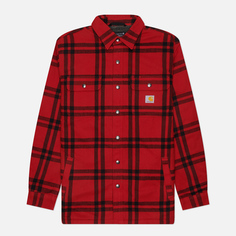 Мужская рубашка Carhartt Relaxed Fit Flannel Sherpa-Lined, цвет красный, размер S