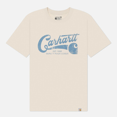 Мужская футболка Carhartt Relaxed Fit Lightweight Script Graphic, цвет бежевый, размер S