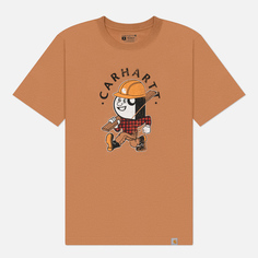 Мужская футболка Carhartt Relaxed Fit Lightweight Carpenter Graphic, цвет коричневый, размер S